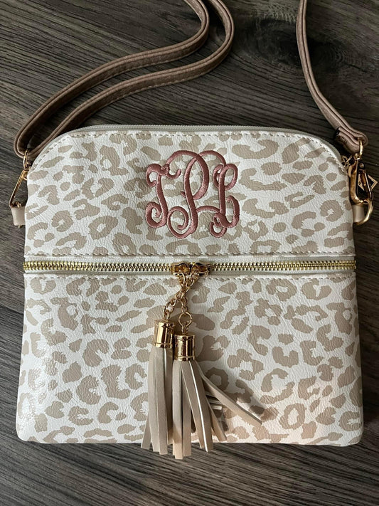 Leopard Monogram Crossbody